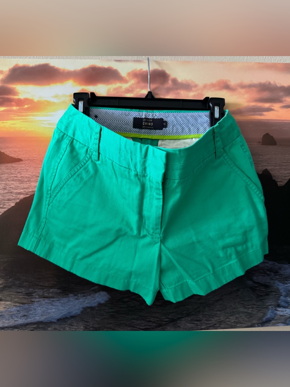 J. Crew Women’s Chino City Fit Bright Teal Shorts / 2/ New